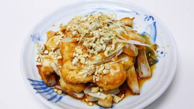 鶏ささ身とれんこんの香味ねぎだれ