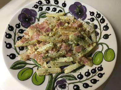 大根とベーコンのジャーマン風炒め