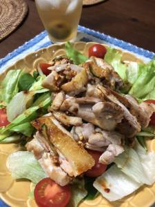 きゅうりと鶏肉のピリ辛あえ