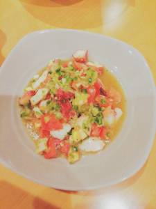 たことトマトのサラダ