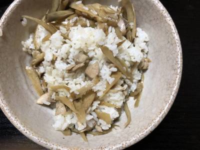 鶏ごぼうの混ぜご飯