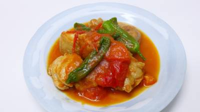 鶏とトマトの照り焼き