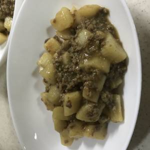 長芋のカレーそぼろ煮