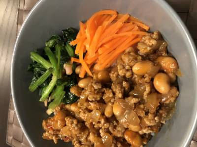 マーボー豆の三色弁当