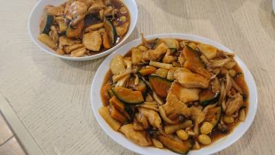 鶏むねと秋野菜の甘酢あん