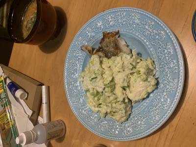 切り身魚のねぎチーズあん