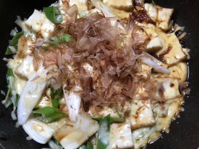 厚揚げとねぎの重ね焼き