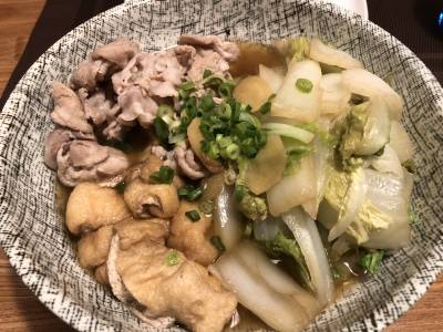 白菜と豚肉のほうじ茶煮