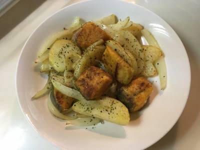 塩ざけのジャーマンポテト風