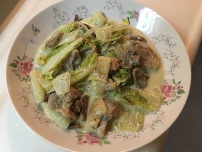 トロトロ白菜と鶏肉のクリーム蒸し煮