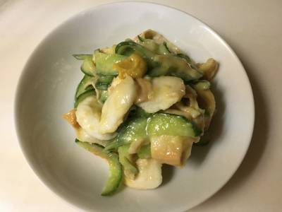 焼き麩ときゅうりの酢みそあえ