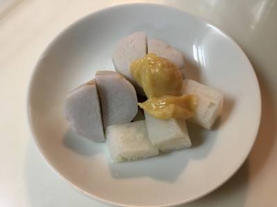 里芋とこんにゃくの酢みそがけ