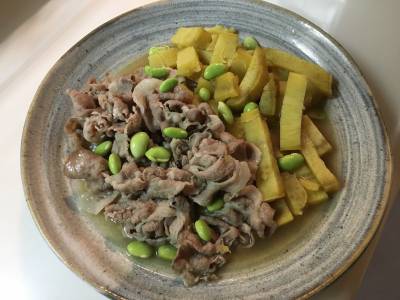 さつまいもと豚バラ肉の酢煮