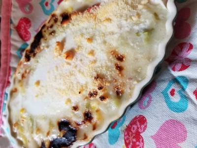 冬野菜と豚バラのもちグラタン