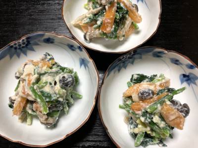 ほうれんそうとしめじの白あえ