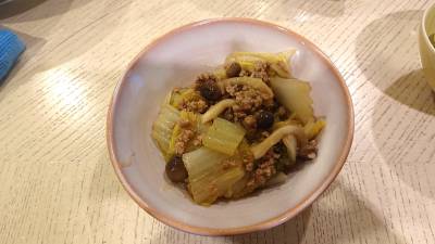 白菜とひき肉のうま煮