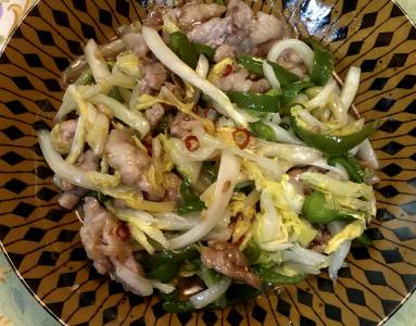 白菜のチンジャオロースー