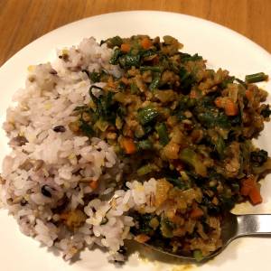 ほうれんそうとひき肉のカレー