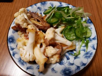 豚肉とカリフラワーの甘酢炒め