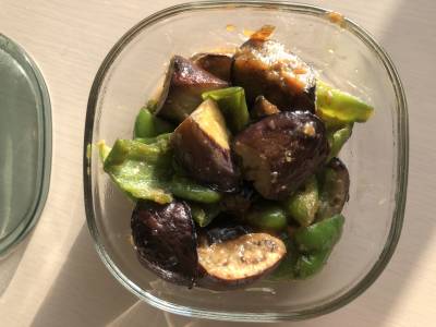 なすと豚肉のしぎ焼き