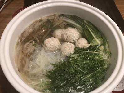 ヒラヒラごぼうと鶏だんごのあっさりなべ