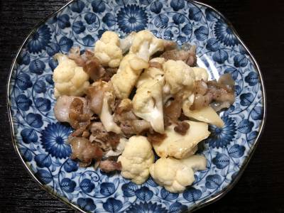 豚肉とカリフラワーの甘酢炒め