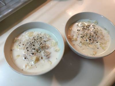 キャベツとツナのクリームスープ