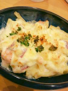 鮭（さけ）とねぎとさつまいものグラタン