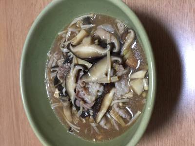 きのこと豚肉の当座煮