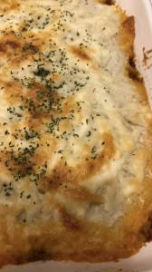 ミートソースとマッシュポテトのグラタン