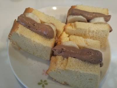 キャラメルバナナのシフォンサンド