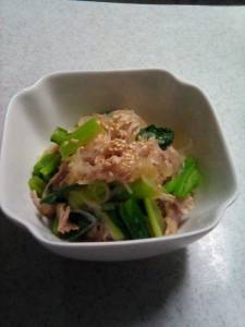 小松菜と春雨のからし酢あえ