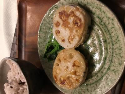 れんこんのひき肉はさみ焼き