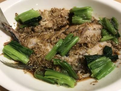 あじのピリ辛レンジ蒸し