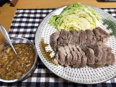 ゆで豚の薬味ソース