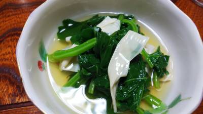 湯葉と菜の花のおひたし