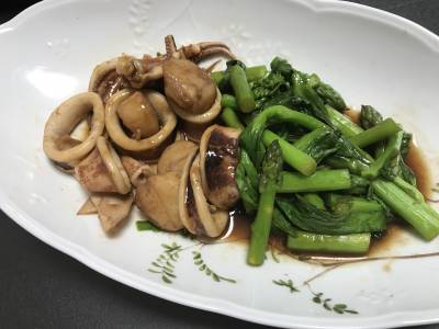 いかとスナップえんどうのサッと煮