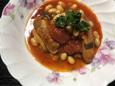 豚肉と大豆のバスク風