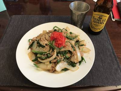 新たまねぎのスタミナ炒め