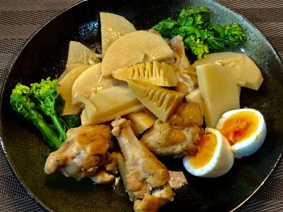 たけのこと鶏手羽の酢煮