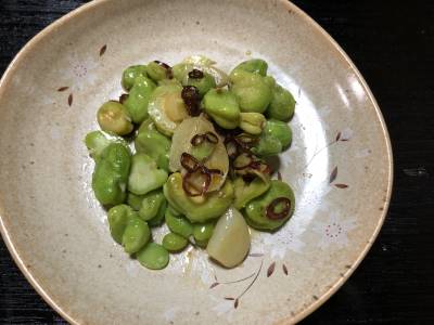 一寸豆のピリ辛焼き