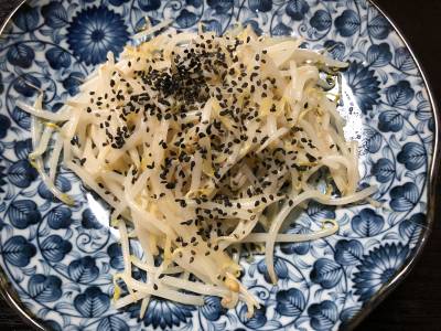 もやしのしょうが酢炒め