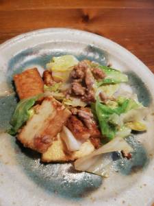 キャベツと厚揚げのみそ炒め