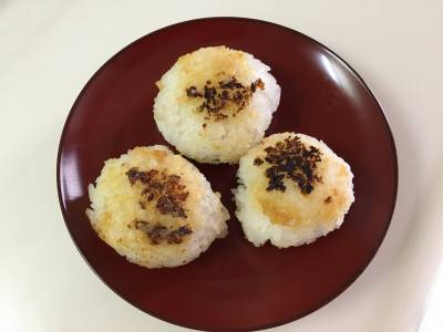 魚とおにぎりの甘酒みそ焼き