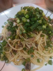 オイルサーディンの和風スパゲッティ