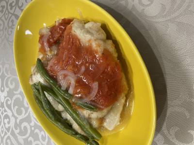 チキントマトのレンジ蒸し