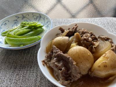 新じゃがと牛肉の甘辛煮