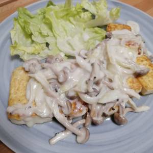豆腐のステーキ きのこソース