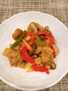 ピーマンと豚肉の黒酢炒め