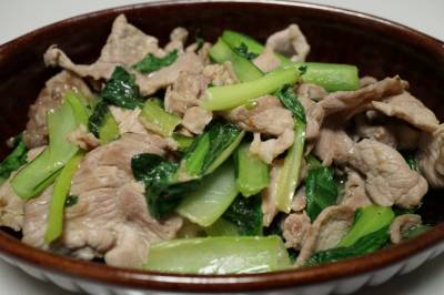 豚肉と小松菜のサッと炒め